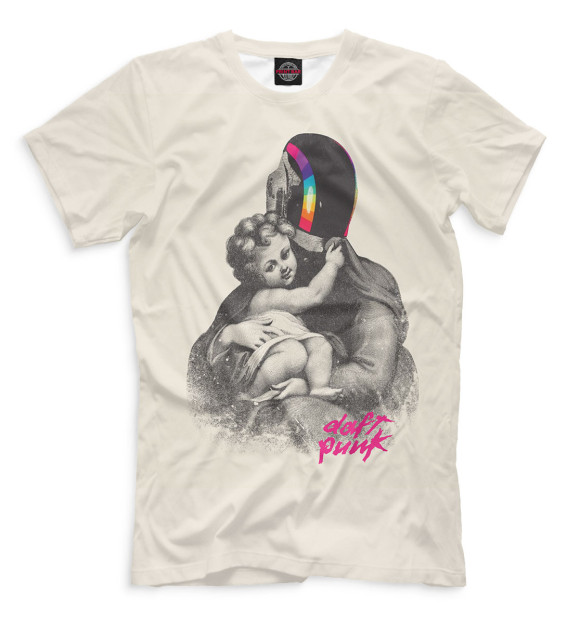 Мужская футболка с изображением Daft Punk цвета Бежевый