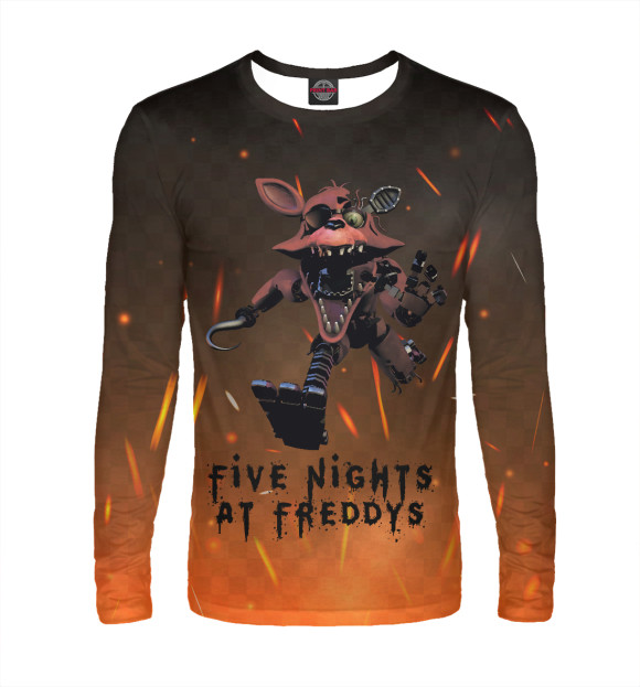 Мужской лонгслив с изображением Five Nights At Freddys цвета Белый