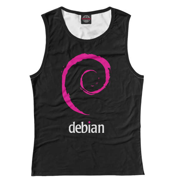 Майка для девочки с изображением Debian Linux цвета Белый