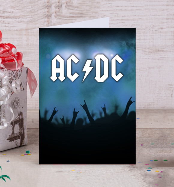 Открытка с изображением AC/DC цвета Белый