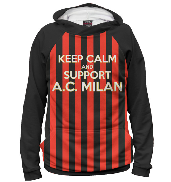 Худи для девочки с изображением AC Milan цвета Белый