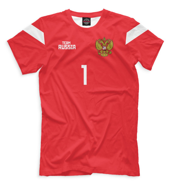 Мужская футболка с изображением Сборная России Акинфеев цвета Темно-розовый