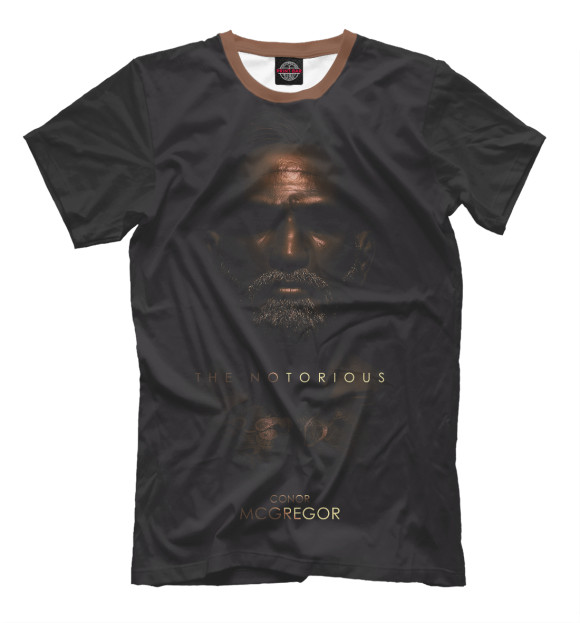 Мужская футболка с изображением Gold Conor цвета Черный