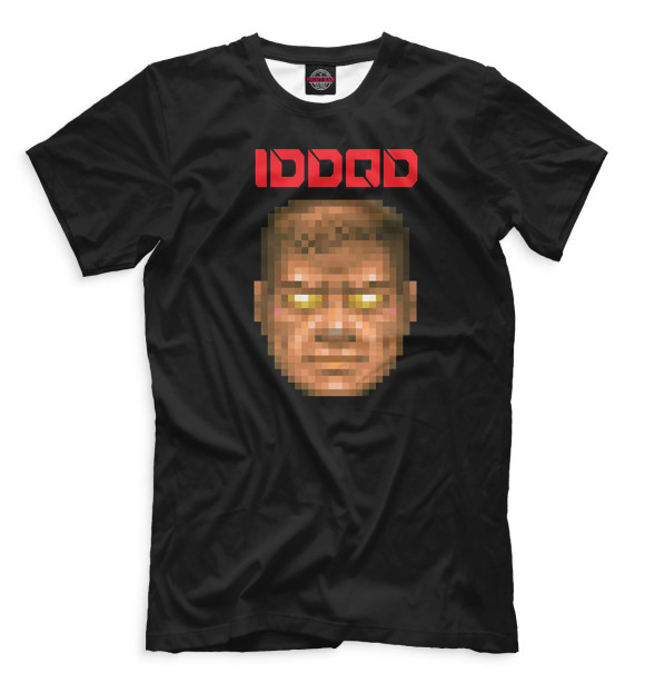 Мужская футболка с изображением IDDQD цвета Черный