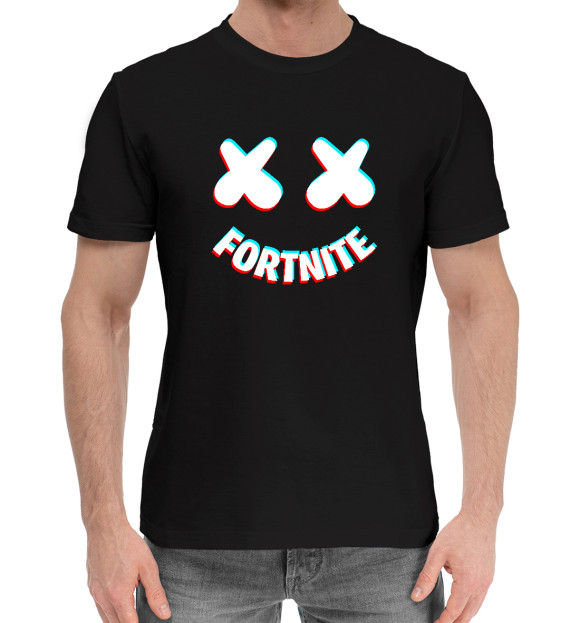 Мужская хлопковая футболка с изображением Fortnite цвета Черный