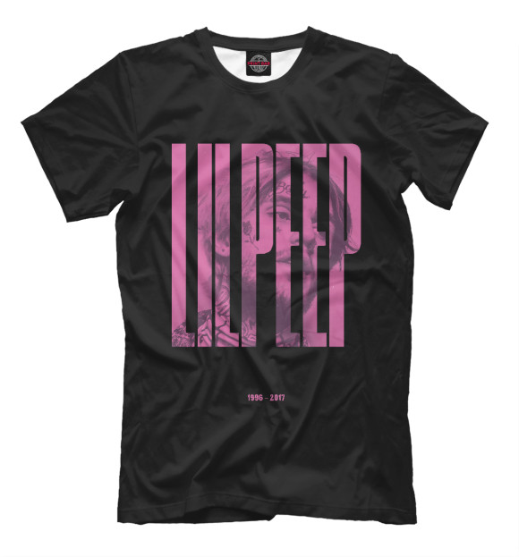 Мужская футболка с изображением Lil Peep Time цвета Черный