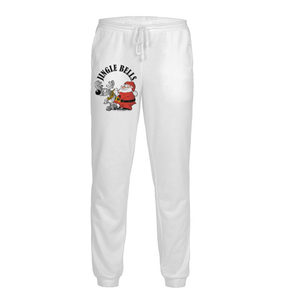 Мужские спортивные штаны с изображением Jingle bells цвета Белый