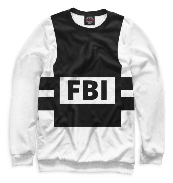Свитшот для девочек с изображением FBI цвета Белый