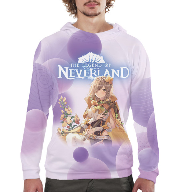 Мужское худи с изображением The Legend of Neverland цвета Белый