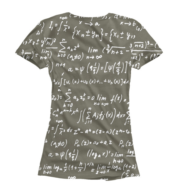 Женская футболка с изображением Надписи формулы цвета Белый