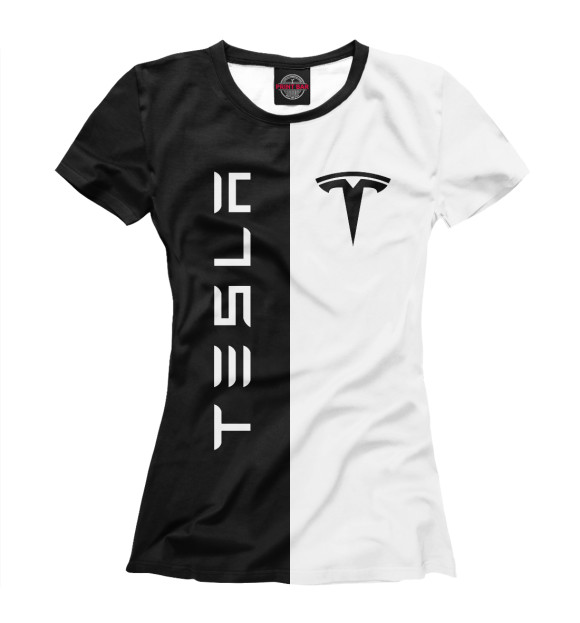 Женская футболка с изображением TESLA цвета Белый