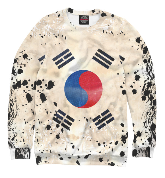 Мужской свитшот с изображением Корея цвета Белый