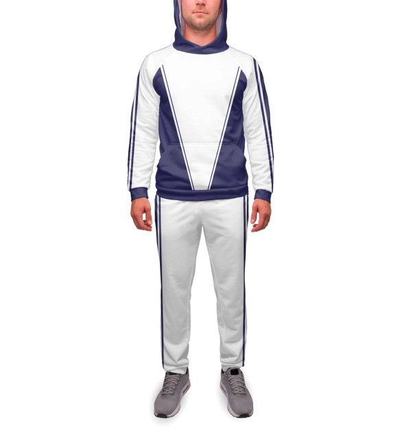 Мужской спортивный костюм с изображением Треугольник цвета Белый