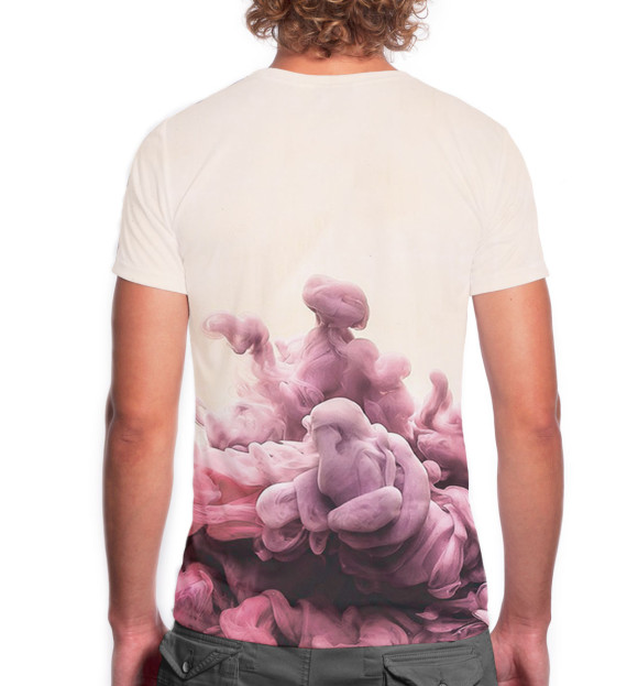 Мужская футболка с изображением Цветной дым цвета Белый