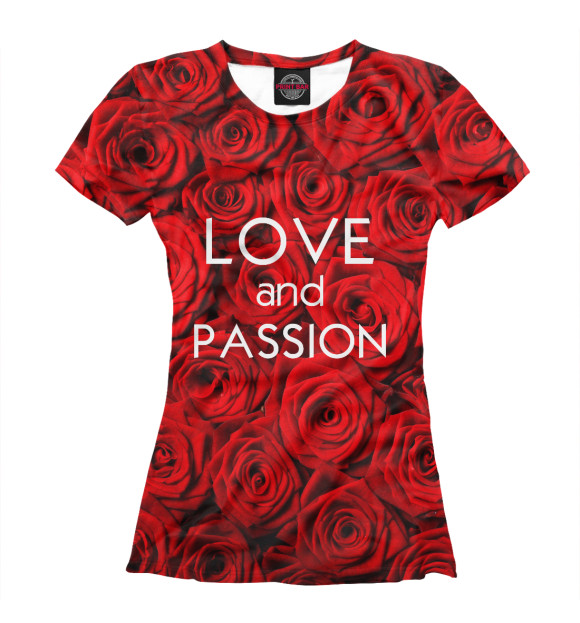 Женская футболка с изображением Love & Passion цвета Белый