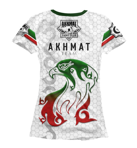 Женская футболка с изображением Akhmat Fight Club Team цвета Белый