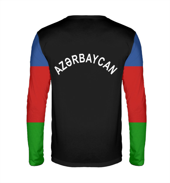 Мужской лонгслив с изображением Азербайджан цвета Белый