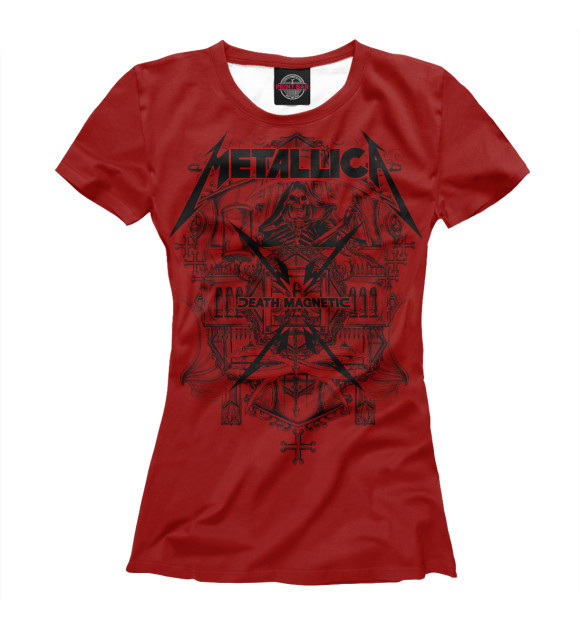 Женская футболка с изображением Metallica thrash band цвета Белый