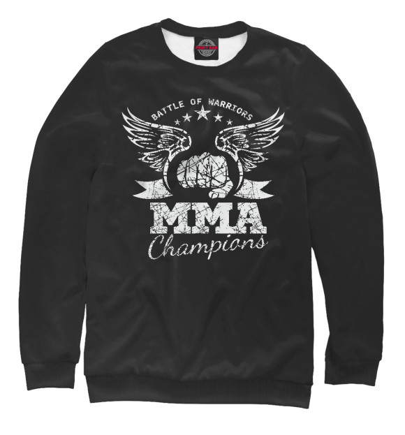 Свитшот для девочек с изображением MMA Champions цвета Белый