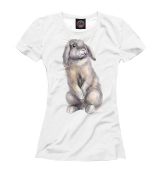 Женская футболка Удивленный кролик