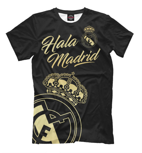 Мужская футболка с изображением Реал Мадрид цвета Черный