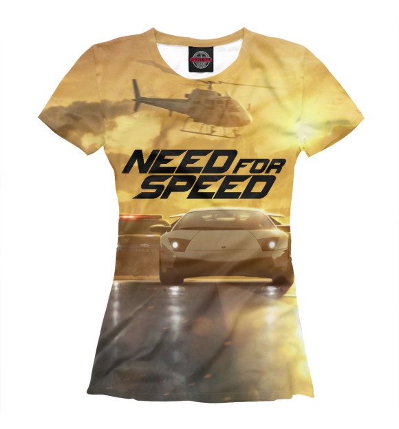 Футболка для девочек с изображением Need For Speed цвета Белый