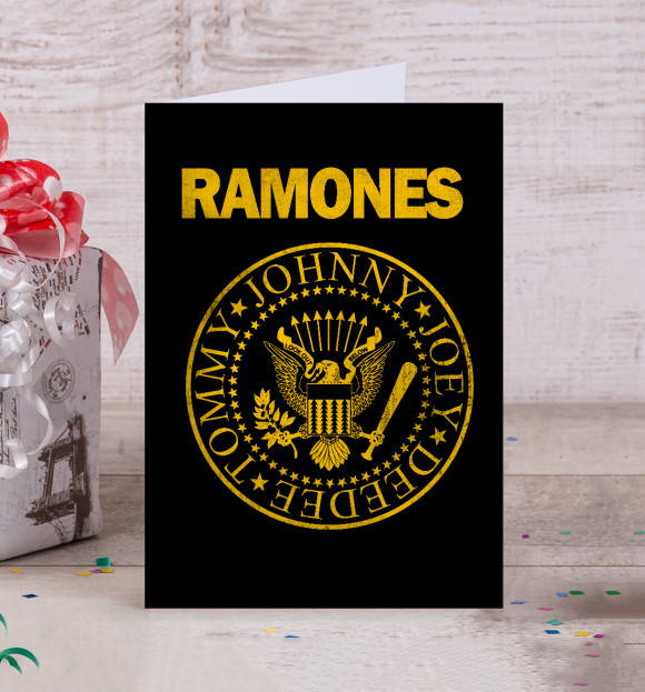 Открытка с изображением Ramones Gold цвета Белый