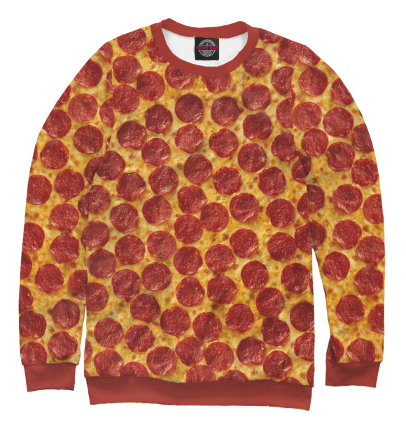 Свитшот для мальчиков с изображением Пицца пепперони цвета Белый