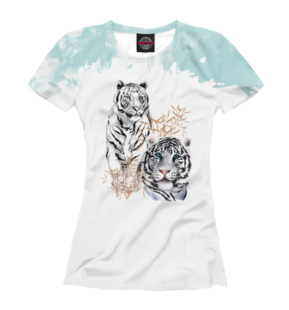 Женская футболка с изображением Tigers цвета Белый