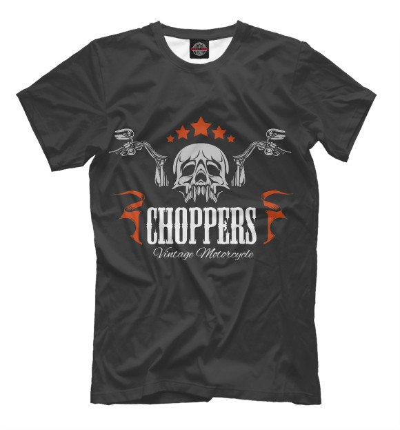 Мужская футболка с изображением Чоппер цвета Белый