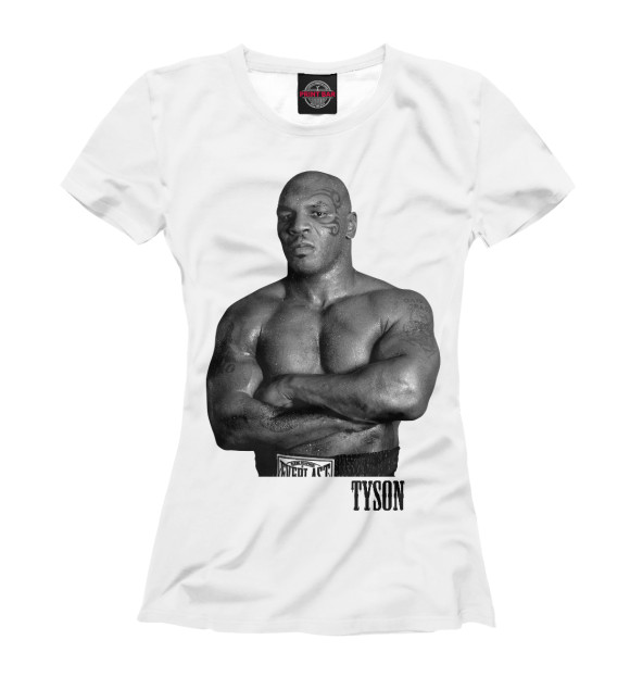 Женская футболка с изображением Tyson цвета Белый