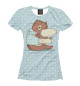 Женская футболка Сонный мишка с подушкой