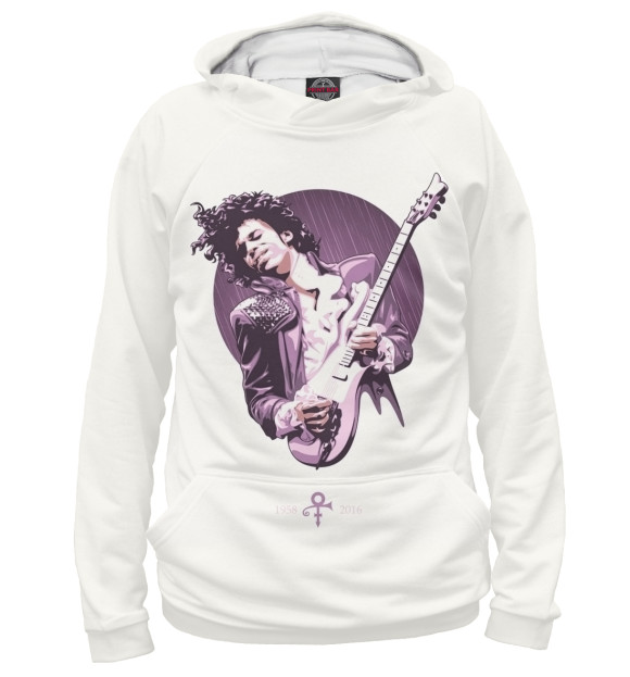 Мужское худи с изображением Prince: Purple rain цвета Белый