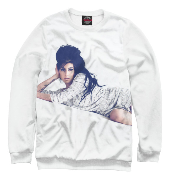Мужской свитшот с изображением Amy Winehouse цвета Белый