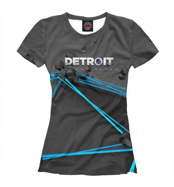 Женская футболка с изображением Detroit the game цвета Белый