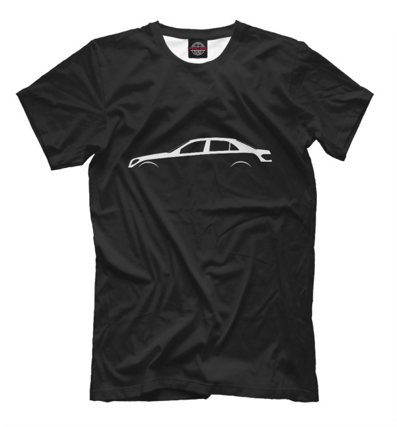 Мужская футболка с изображением Mercedes-Benz W212 цвета Черный