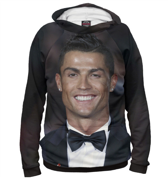 Мужское худи с изображением Cristiano Ronaldo цвета Белый