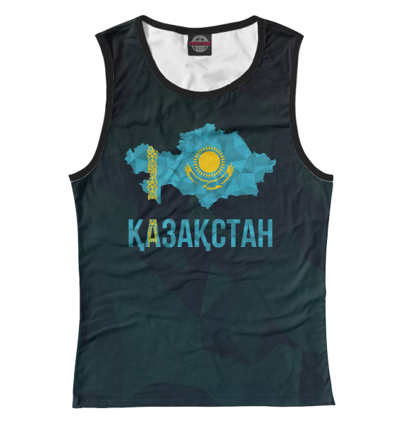 Майка для девочки с изображением Kazakhstan цвета Р‘РµР»С‹Р№