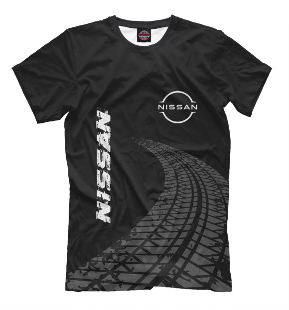 Мужская футболка с изображением Nissan Speed Tires (черный) цвета Белый