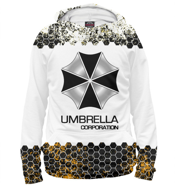 Худи для мальчика с изображением Umbrella Corp | Serial цвета Белый