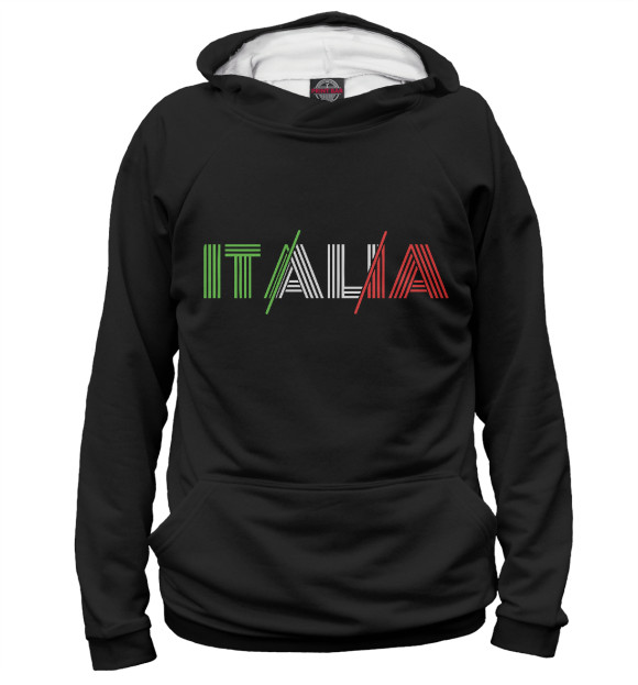 Женское худи с изображением Italia цвета Белый