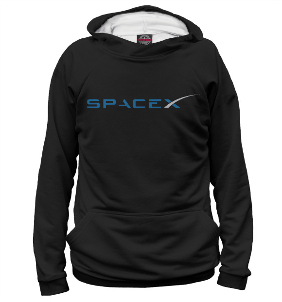 Женское худи с изображением SpaceX цвета Белый