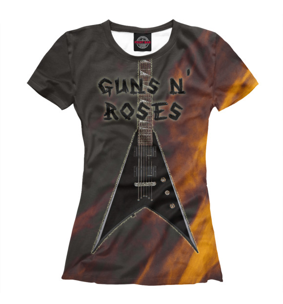 Женская футболка с изображением Группа Guns N’ Roses цвета Белый