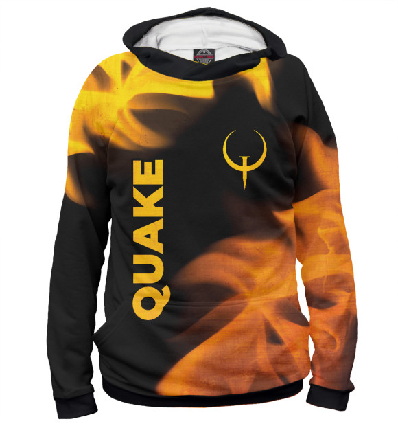 Худи для мальчика с изображением Quake Gold Gradient цвета Белый