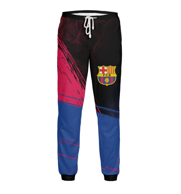 Мужские спортивные штаны с изображением Barcelona / Барселона цвета Белый
