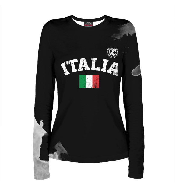Женский лонгслив с изображением Italia Soccer цвета Белый
