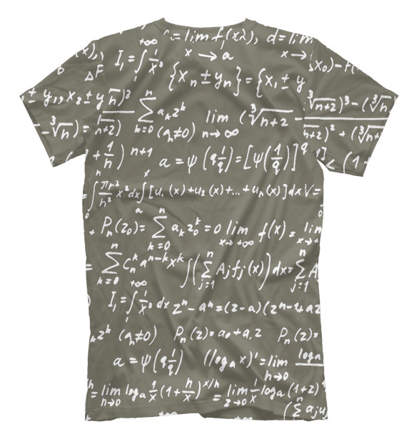 Мужская футболка с изображением Надписи формулы цвета Белый