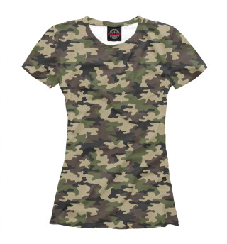 Женская футболка Лесной Охотничий Камуфляж