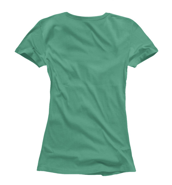 Женская футболка с изображением Мандала зелени цвета Белый