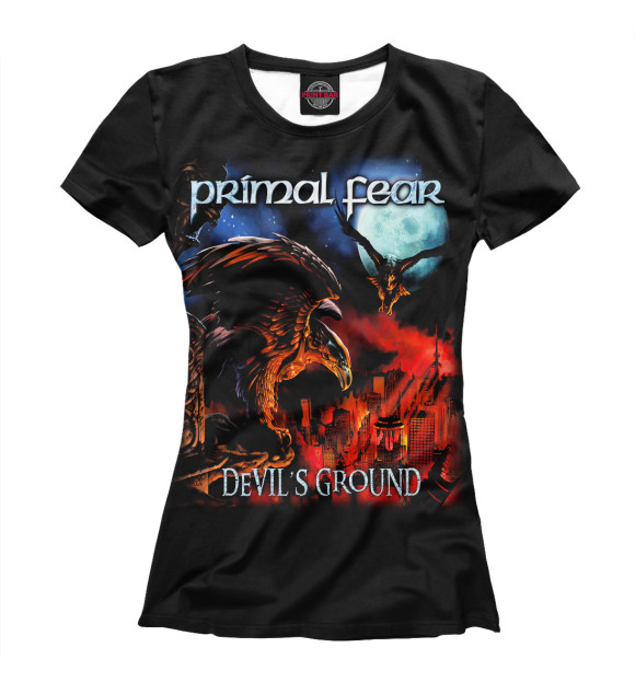 Женская футболка с изображением Primal Fear цвета Белый